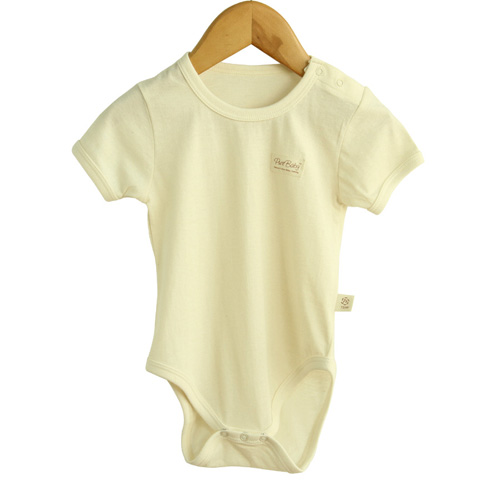 素棉寶貝本色嬰兒肩扣三角爬服