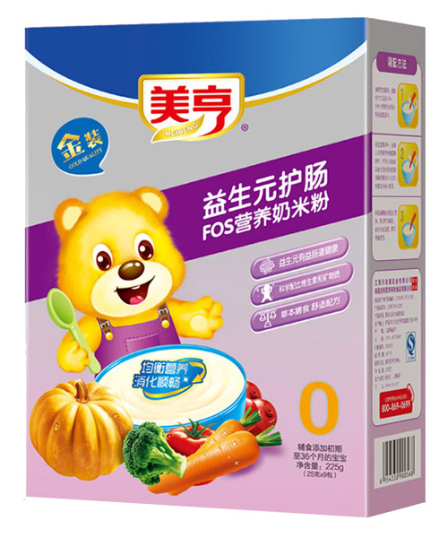 美亨盒裝益生元護(hù)腸FOS營(yíng)養(yǎng)奶米粉0段