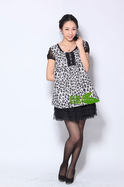 科筆牛奶馬甲灰色印花