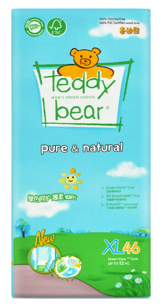 泰迪熊綠色呵護(hù)大包裝嬰兒紙尿褲XL碼