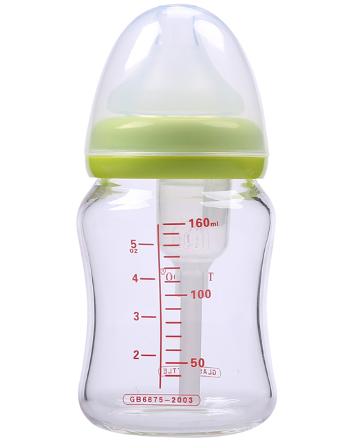 淘氣兔防脹氣玻璃奶瓶160m綠色