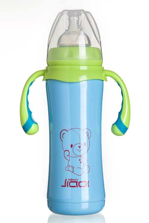 佳愛(ài)不銹鋼自動(dòng)保溫奶瓶(寬口徑)240ml