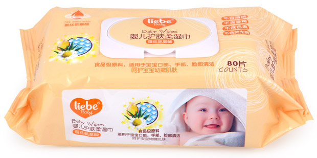 利貝嬰兒護(hù)膚柔濕巾80片