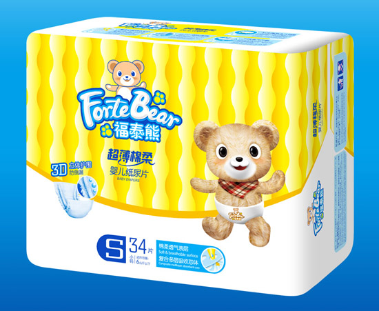 福泰熊超薄棉柔嬰兒紙尿片S碼小片