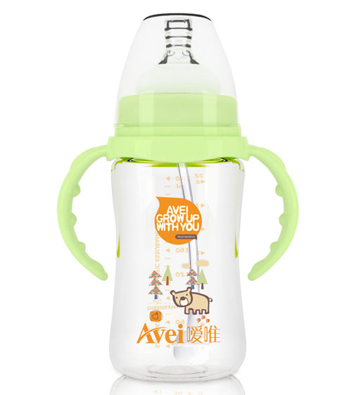 噯唯寬口徑帶柄自動PP奶瓶(240ml)