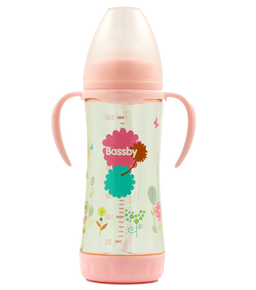 貝斯比寬口弧形PPSU防脹氣自動奶瓶300ml紅色