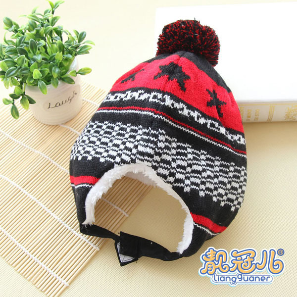 靚冠兒嬰幼兒加絨保暖護耳帽子背面