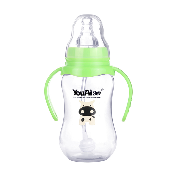 幼愛PP標口帶柄自動吸葫蘆奶瓶180ml