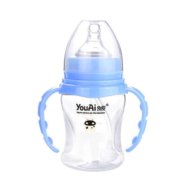 幼愛EQ寬口帶柄自動(dòng)吸PP奶瓶180ml