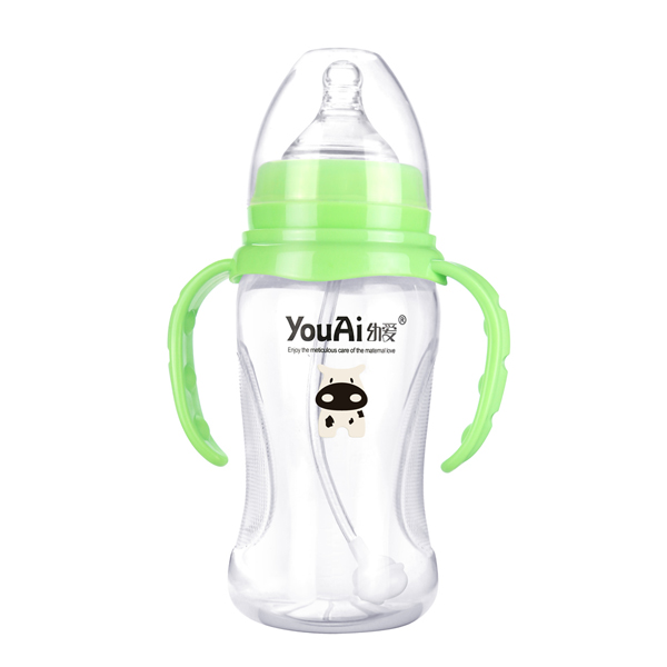 幼愛EQ寬口帶柄自動(dòng)吸PP奶瓶300ml