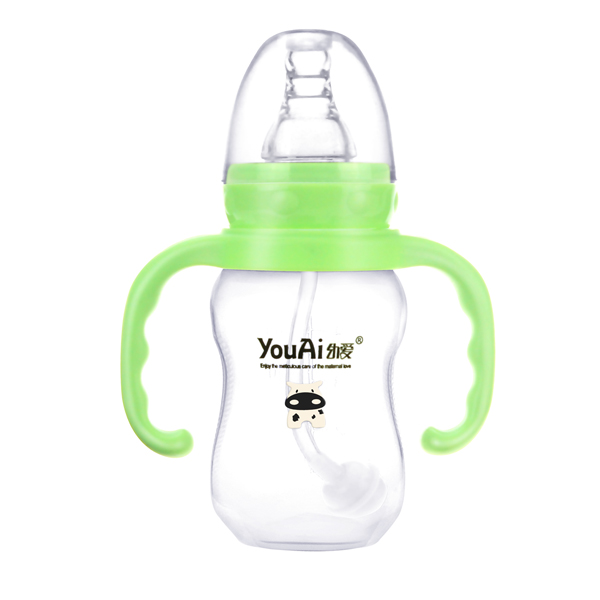 幼愛EQ標口帶柄自動吸PP奶瓶125ml