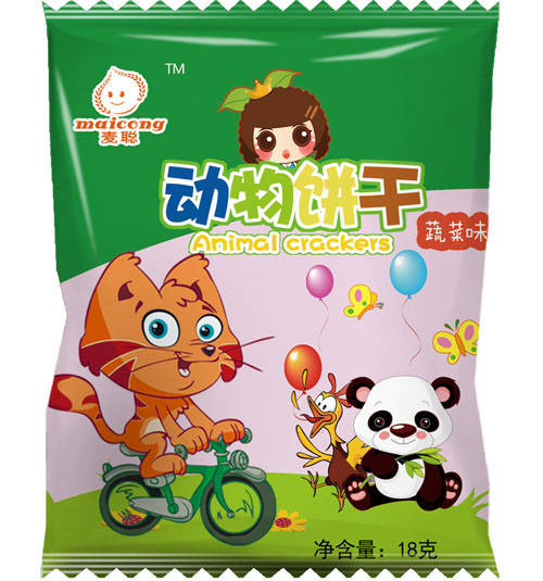 麥聰動物餅干蔬菜味18g