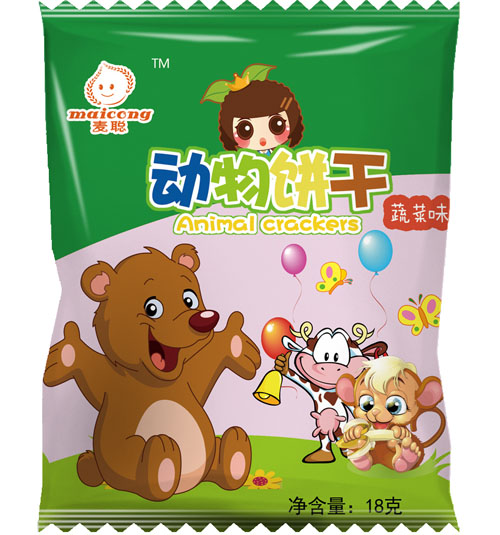 麥聰動物餅干蔬菜味18克