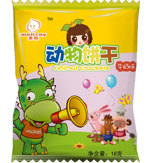 麥聰動物餅干牛奶味袋裝