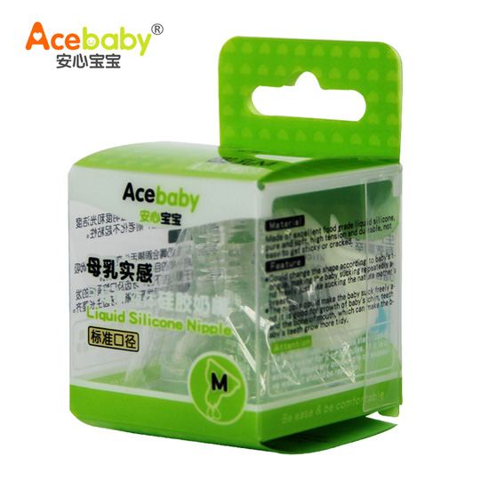 安心寶寶標(biāo)口可延伸液體硅膠奶嘴盒裝