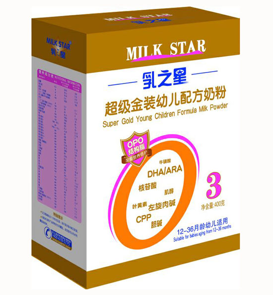 乳之星超級(jí)金裝嬰幼兒奶粉3段(盒裝)