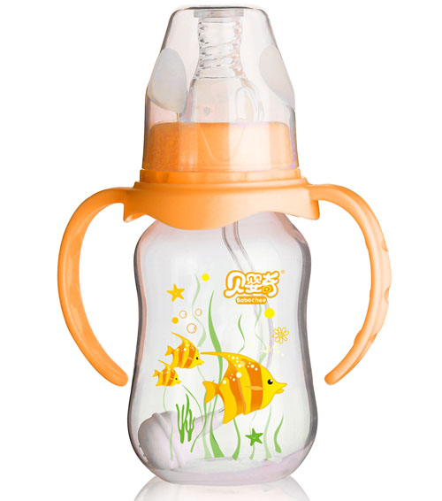 貝嬰奇120ml標(biāo)口圓弧奶瓶橙色