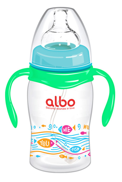 愛樂寶220ml寬口圓弧自動(dòng)奶瓶綠色