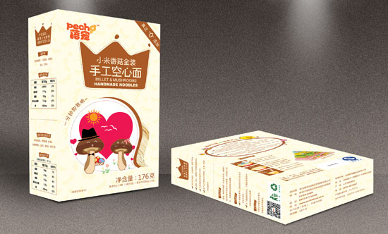 蓓寵小米香菇金裝手工空心面