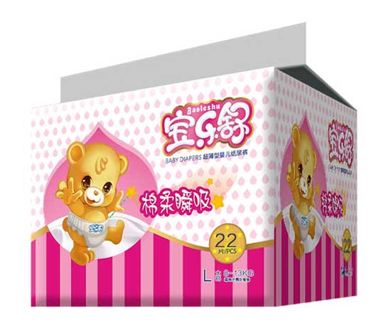 寶樂(lè)舒棉柔瞬吸超薄紙尿褲小包L碼