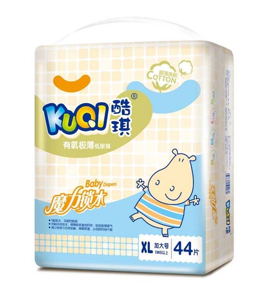 酷琪有氧極薄紙尿褲XL44片