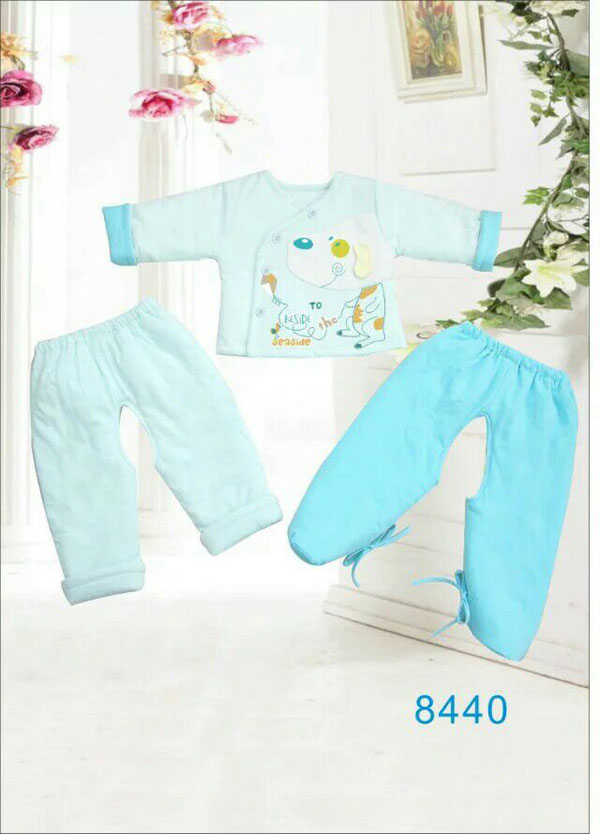 快樂小天天保暖棉衣套裝 藍色小狗圖案