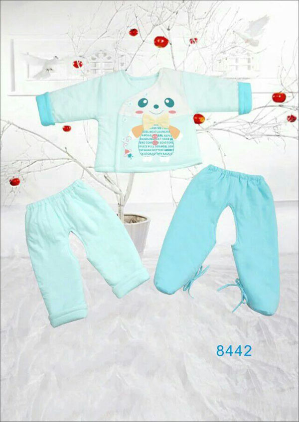 快樂小天天保暖棉衣套裝 淺藍(lán)色 可愛小女孩