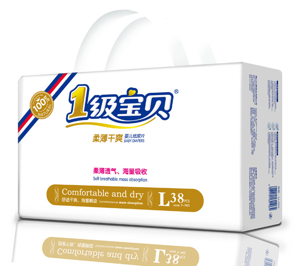 1級寶貝柔薄干爽紙尿片L碼38片