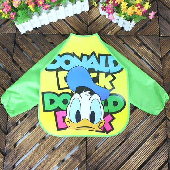 嬰兒EVA免洗吃飯衣圍兜圍嘴長(zhǎng)袖綠