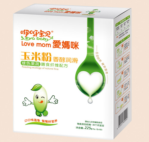 咿呀寶貝香醇潤(rùn)滑綠色果蔬膳食纖維配方玉米粉盒裝
