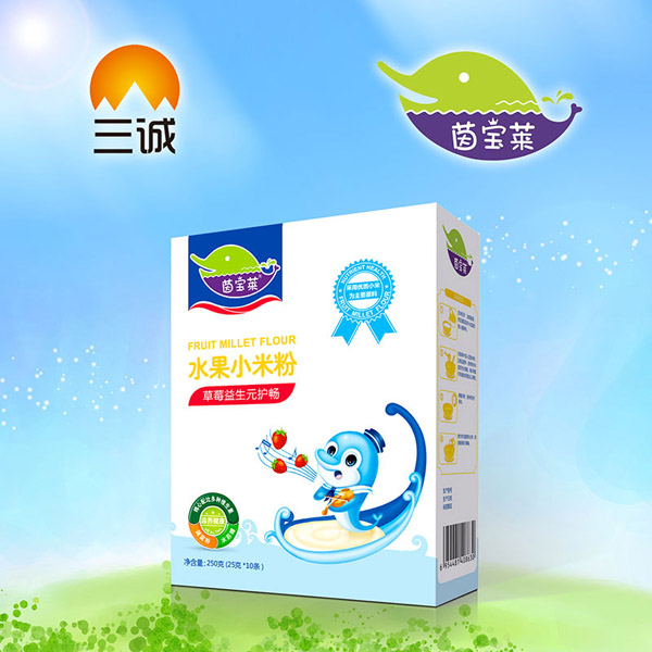 茵寶萊草莓益生元護(hù)暢水果小米粉盒裝