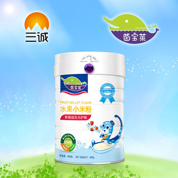 茵寶萊草莓益生元護(hù)暢水果小米粉罐裝