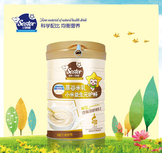 小萌星小米益生元護暢蒸谷米乳