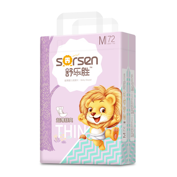 舒樂(lè)勝超薄嬰兒紙尿片大包M72