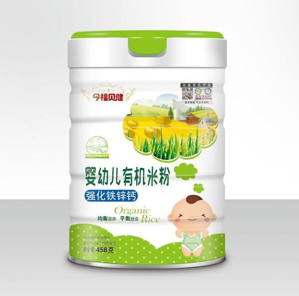 今福貝健嬰幼兒有機米粉-強化鐵鋅鈣罐裝