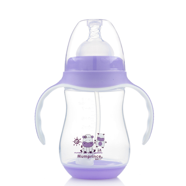 媽咪王子PP寬口自動(dòng)吸250ml雙色奶瓶 紫色