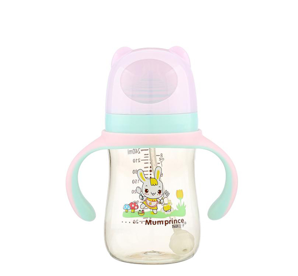 媽咪王子中口徑PPSU自動吸300ml奶瓶 粉色
