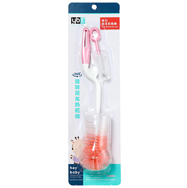 有貝旋轉海綿奶瓶刷 紅色