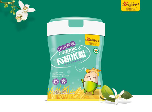 聰俐寶DHA核桃有機(jī)米粉 聽(tīng)裝