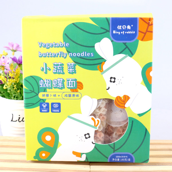 優(yōu)貝兔小蔬菜蝴蝶面-胡蘿卜味+雞蛋原味