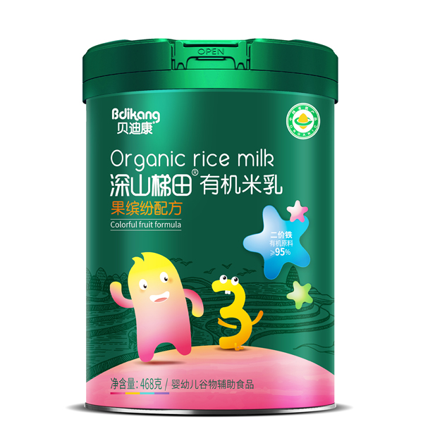 貝迪康深山梯田有機(jī)米乳 果繽紛配方 聽裝