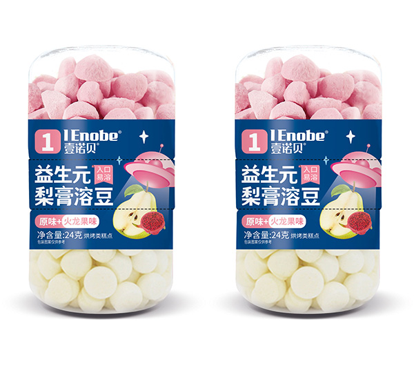 壹諾貝益生元梨膏溶豆-原味+火龍果味