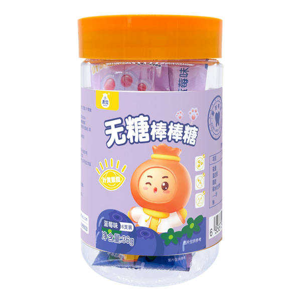 禾兜無糖棒棒糖藍(lán)莓味瓶裝36g