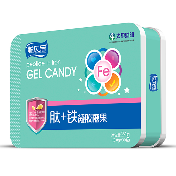 聰貝冠肽+鐵凝膠糖果鐵盒
