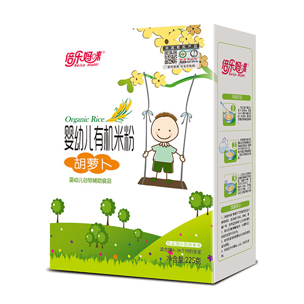 倍樂媽咪嬰幼兒有機米粉-胡蘿卜盒裝