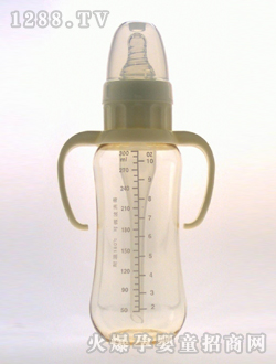 實(shí)感帶柄防嗆PES奶瓶300ML刻度