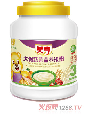 美亨800g桶裝大骨蔬菜營養(yǎng)米粉3段