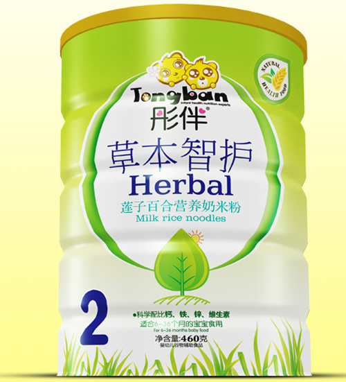 彤伴蓮子百合草本智護奶米粉鐵聽裝2段