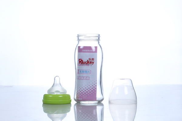 樂(lè)起玻璃奶瓶無(wú)柄綠色